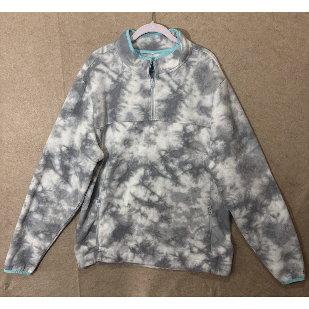 Chubbies Fleece Pullover Jacket Mens Sz‎ XXL Gray Blue Marbled Zip Pockets